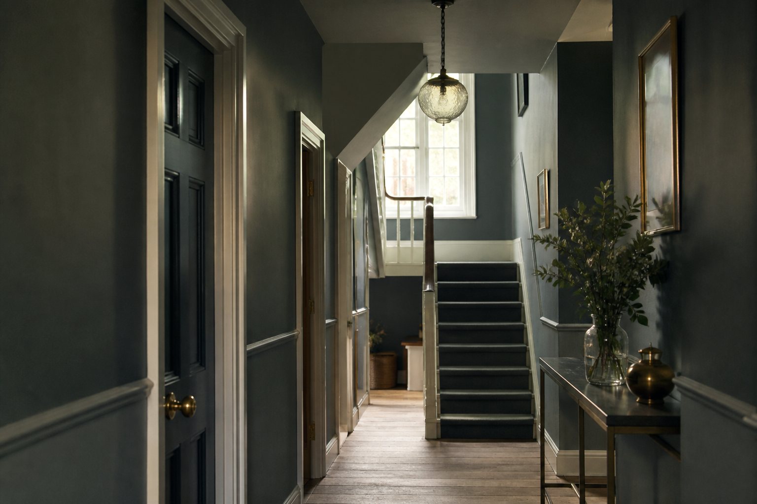 The hallway of a shared rental house.