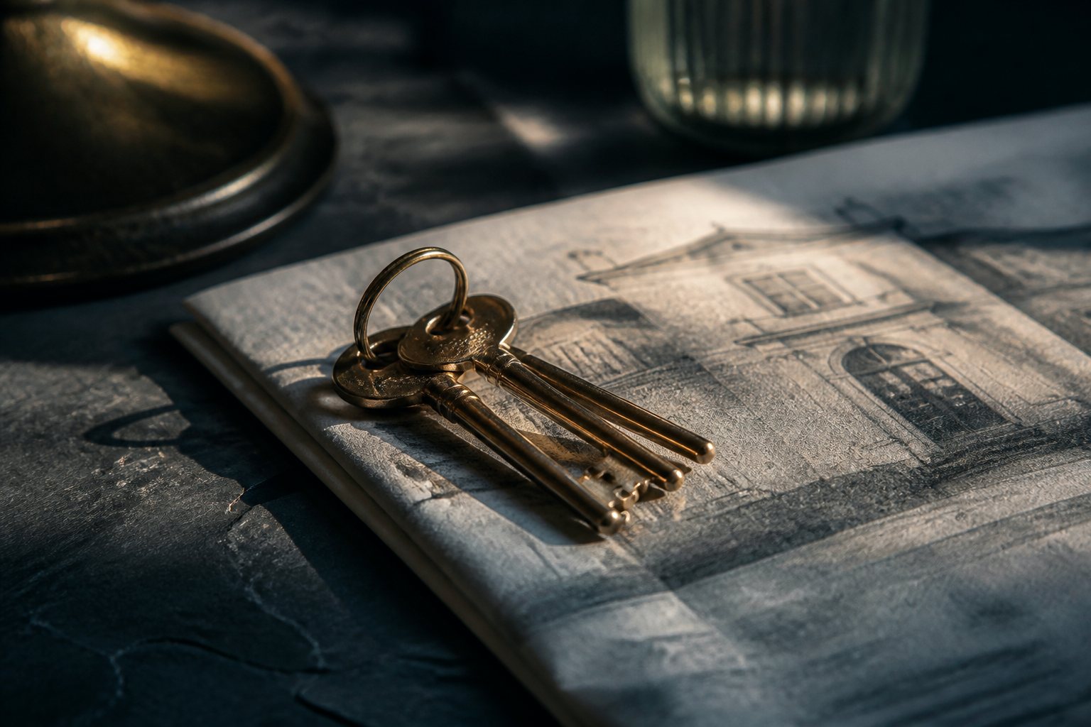 Mortgage paperwork spread out on a desk with a pen.